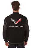 Corvette Wool & Leather Reversible Varsity Jacket - Black