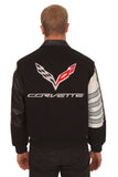 Corvette Embroidered Wool & Leather Jacket - Black/Grey