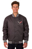 Corvette Poly Twill Varsity Jacket - Charcoal