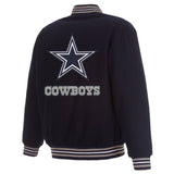 Dallas Cowboys Reversible Wool Jacket - Navy