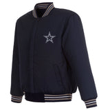 Dallas Cowboys Reversible Wool Jacket - Navy