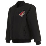 Arizona Coyotes Reversible Wool Jacket  Embroidered Logos - JH Design- Black