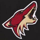 Arizona Coyotes Reversible Wool Jacket  Embroidered Logos - JH Design- Black