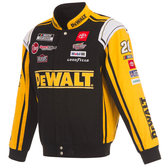 2025 Christopher Bell DeWalt Black Uniform Full-Snap Jacket-Black/Yellow