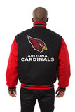 Arizona Cardinals JH Design Wool Handmade Full-Snap Jacket - Black/Red