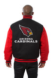 Arizona Cardinals JH Design Wool Handmade Full-Snap Jacket - Black/Red - J.H. Sports Jackets