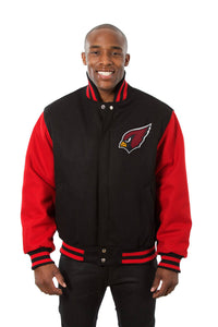 Arizona Cardinals JH Design Wool Handmade Full-Snap Jacket - Black/Red