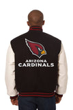 Arizona Cardinals Domestic Two-Tone Handmade Wool and Leather Jacket-Black/White