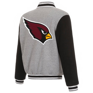 Arizona Cardinals Two-Tone Reversible Fleece Jacket - Gray/Black