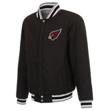 Arizona Cardinals Two-Tone Reversible Fleece Jacket - Gray/Black