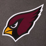 Arizona Cardinals Wool & Leather Reversible Jacket w/ Embroidered Logos - Charcoal/Black