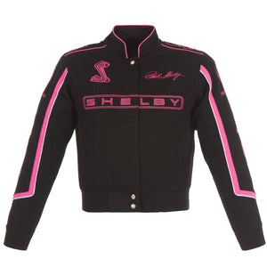 Carroll Shelby Collage Women Twill Jacket - Black/Pink