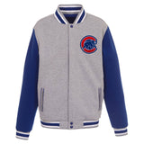 Chicago Cubs Two-Tone Reversible Fleece Jacket - Gray/Royal