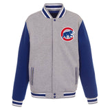 Chicago Cubs Two-Tone Reversible Fleece Jacket - Gray/Royal