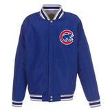 Chicago Cubs Two-Tone Reversible Fleece Jacket - Gray/Royal