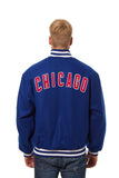 Chicago Cubs Wool Jacket w/ Handcrafted Leather Logos - Royal