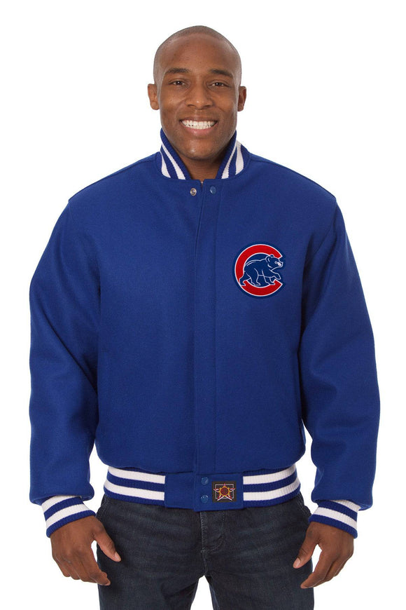 Chicago Cubs Embroidered Wool Jacket - Royal