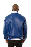 JH Design - All-Leather Varsity Jacket - Royal