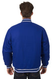 JH Design - All-Wool Varsity Jacket - Reversible - Royal