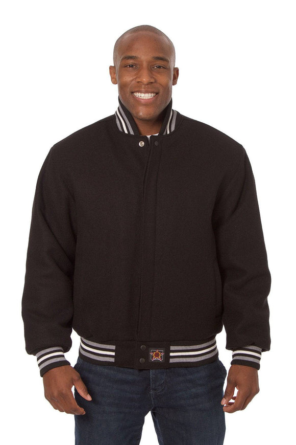 JH Design - All-Wool Varsity Jacket - Black