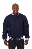 JH Design - All-Wool Varsity Jacket - Navy