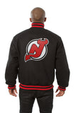 New Jersey Devils JH Design Wool Handmade Full-Snap Jacket - Black - J.H. Sports Jackets