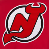 New Jersey Devils Poly Twill Varsity Jacket - Red