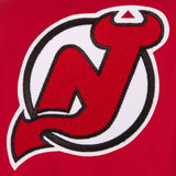 New Jersey Devils Poly Twill Varsity Jacket - Red