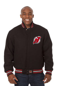 New Jersey Devils Embroidered All Wool Jacket - Black