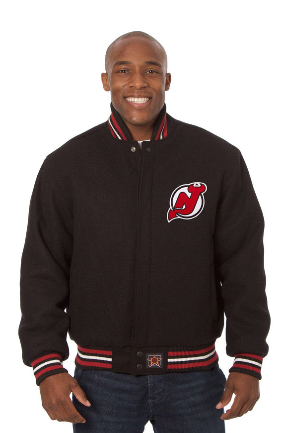 New Jersey Devils Embroidered All Wool Jacket - Black