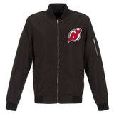 New Jersey Devils JH Design Lightweight Nylon Bomber Jacket – Black