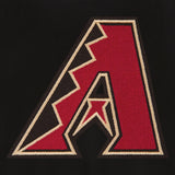 Arizona Diamondbacks Reversible Wool Jacket With Embroidered Logos- JH Design - Black