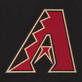 Arizona Diamondbacks Reversible Wool Jacket With Embroidered Logos- JH Design - Black