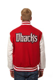 Arizona Diamondbacks Domestic Two-Tone Handmade Wool and Leather Jacket-Red/White