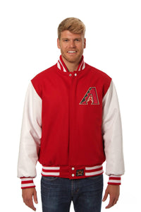 Arizona Diamondbacks Domestic Two-Tone Handmade Wool and Leather Jacket-Red/White