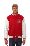 Arizona Diamondbacks Domestic Two-Tone Handmade Wool and Leather Jacket-Red/White