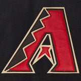 Arizona Diamondbacks Two-Tone Wool Jacket w/ Handcrafted Leather Logos - Black/Red