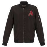 Arizona Diamondbacks JH Design Lightweight Nylon Bomber Jacket – Black