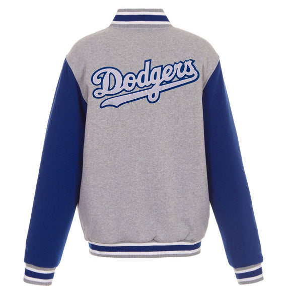 Los Angeles Dodgers Two-Tone Reversible Fleece Jacket - Gray/Royal