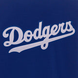 Los Angeles Dodgers - JH Design Reversible Fleece Jacket with Faux Leather Sleeves - Royal/White