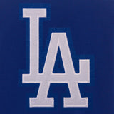 Los Angeles Dodgers - JH Design Reversible Fleece Jacket with Faux Leather Sleeves - Royal/White