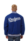 Los Angeles Dodgers Wool Jacket w/ Handcrafted Leather Logos - Royal