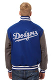 Los Angeles Dodgers Embroidered Wool Jacket - Royal/Charcoal