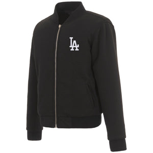 Los Angeles Dodgers JH Design Reversible Women Fleece Jacket - Black