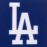 Los Angeles Dodgers - JH Design Reversible Fleece Jacket with Faux Leather Sleeves - Royal/White