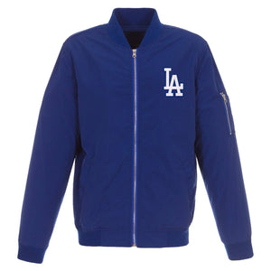 Los Angeles Dodgers JH Design Lightweight Nylon Bomber Jacket – Royal