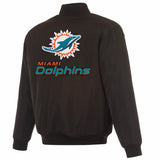 Miami Dolphins Reversible Full-Zip Flight Jacket - J.H. Sports Jackets