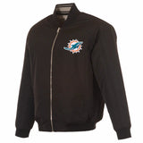 Miami Dolphins Reversible Full-Zip Flight Jacket - J.H. Sports Jackets