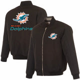 Miami Dolphins Reversible Full-Zip Flight Jacket - J.H. Sports Jackets