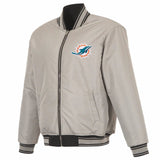 Miami Dolphins Reversible Full-Zip Flight Jacket - J.H. Sports Jackets